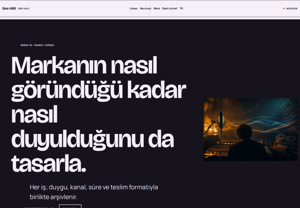 Ses Hâli web sitesi — masaüstü görünümü
