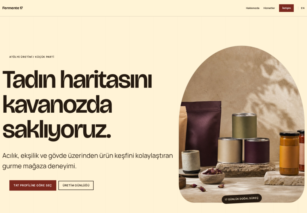 Fermente 17 web sitesi — masaüstü görünümü