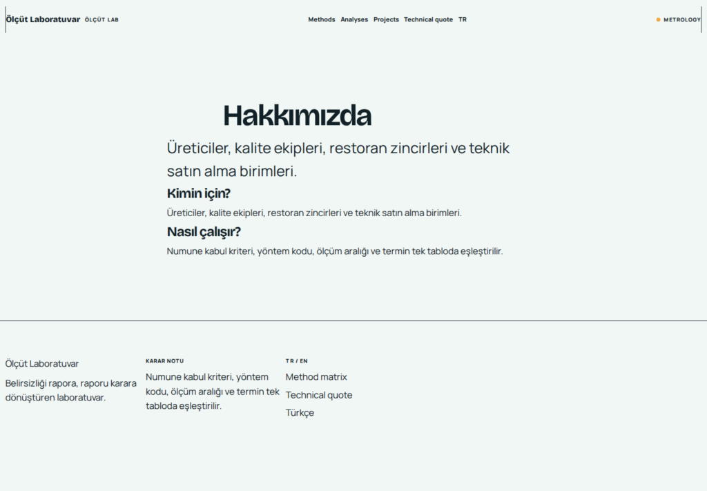 Ölçüt Laboratuvar web sitesi — arşiv görünümü