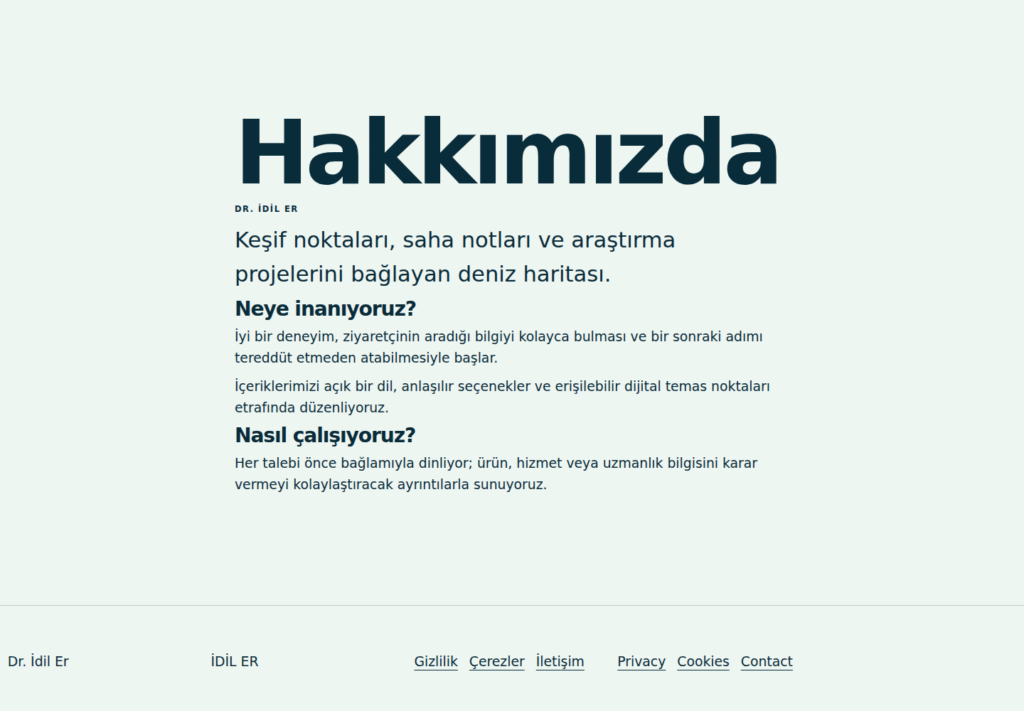 Dr. İdil Er web sitesi — arşiv görünümü