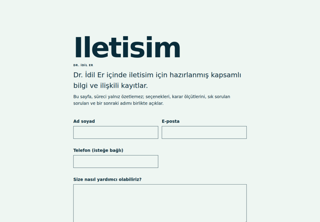 Dr. İdil Er web sitesi — dönüşüm görünümü