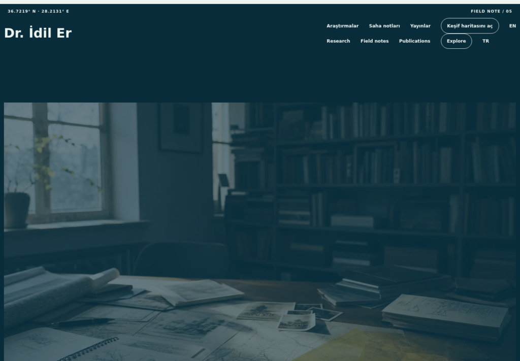 Dr. İdil Er web sitesi — masaüstü görünümü