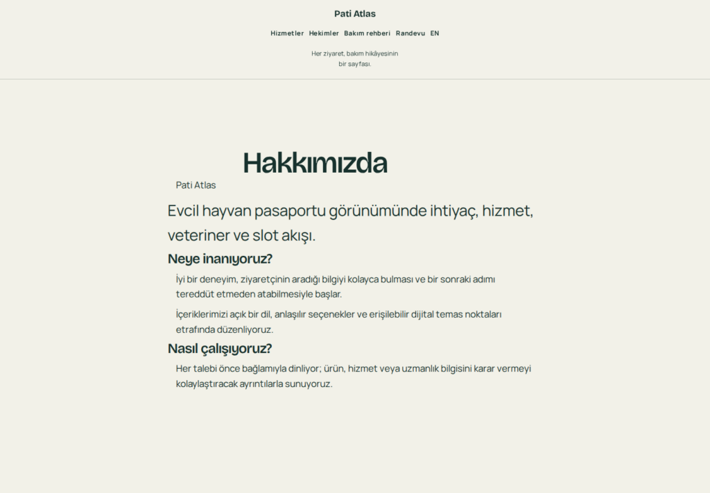 Pati Atlas web sitesi — arşiv görünümü